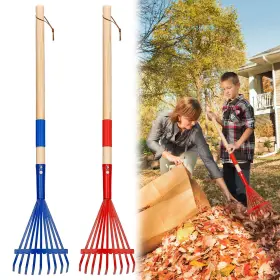 E1201vjzb49 Kborover Kids Garden Rake Tool Set - 2 Pcs Wooden Lawn Rakes For Outdoor Play