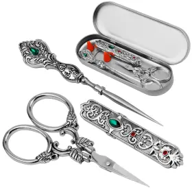 2035 Kdafio Embroidery Scissors Kits Vintage European Style Silver