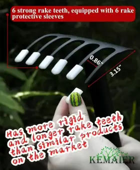 Kemaier 711181490381 Garden Hand Rake Mini Cultivator Heavy Duty Carbon Steel Rakes Til #3