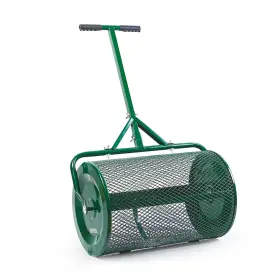 Kendiyas 715786346050 Compost Spreader- 24 Inch Peat Moss Roller With Improved T Shape Handle-lawn
