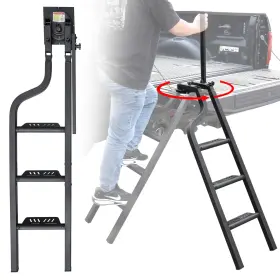 Kydj-c16j-016 Kewisauto Foldable Pickup Truck Tailgate Ladder With Grab Handle 45 Inch Heavy D