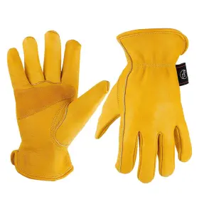 Kim Yuan 657419872560 Leather Work Gloves For Gardening Yard Farm Construction 1pair