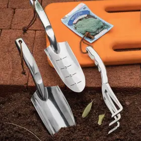 Gw64a01-10 Kings County Tools 3pc Cast Aluminum Garden Tool Set Rustproof Ergonomic Trowel And Cultivator Kit