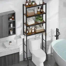 B0fb2fc69w Kitsure Over Toilet Storage Rack Cabinet - 4-tier Freestanding Brown/black 72
