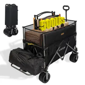 Kjhzqb 078745946541 Foldable Wagon Cart With Wheels Collapsible Extended