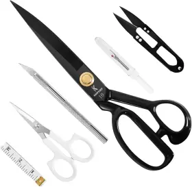 Knpxset 794561619657 Premium Tailor Scissors Heavy Duty - 10 Inch Stainless Steel Sewing A-10