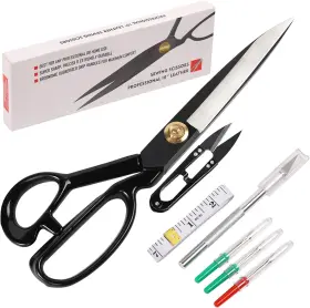 Knpxset Tailor 10inch Professional Scissors 10 Inch - Heavy Duty Sewing Black