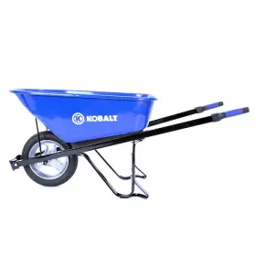 410-067-131 Kobalt 6-cu Ft 1 Wheel Steel Push Wheelbarrow Flat-free Tire