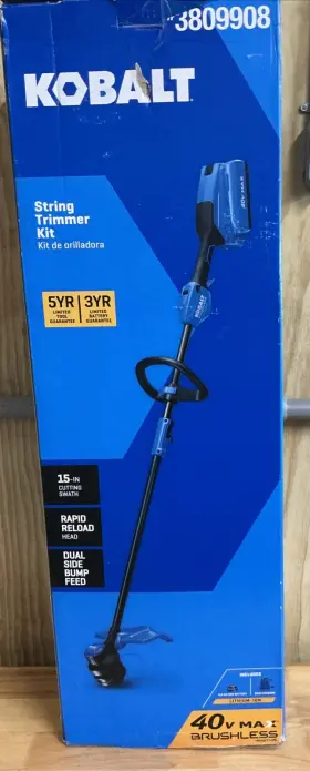 Kobalt 692042013843 40v Max 15 Inch Straight Shaft String Trimmer 4.0ah Battery And Charger