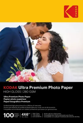 B0dh9gfkrp Kodak Ultra Photo Paper 4x6 Glossy 74lb 100 Sheets - Standard Printers Only