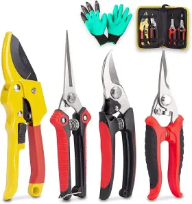 Fi-4fl1-qi7i Kotto 4 Pack Professional Bypass Pruning Shears Stainless Steel Cutter Clipp