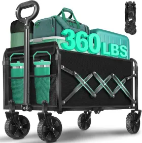 Ky-wb-001 Kovryx Collapsible Wagon Cart With Wheels Foldable Heavy Duty Folding Utility Wagons