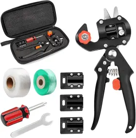 Krewey 726084716445 2-in-1 Garden Grafting Tools Pruner Kit V-graft Omega-graft And U-graft Plant