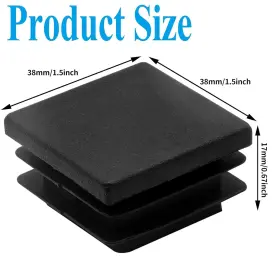 Kyu23022010 Kyuionty 12 Pack 1-1/2 Inch Square Plastic Plug Insert Tubing End Black #2