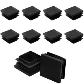 Kyu23022010 Kyuionty 12 Pack 1-1/2 Inch Square Plastic Plug Insert Tubing End Black