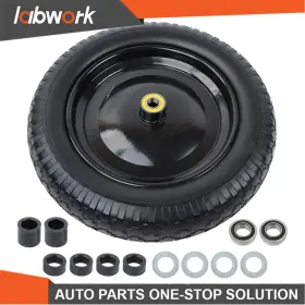 Tl42184q Labwork 14.5 Inch Wheelbarrow Solid Tire And Wheel 4.80/4.00-8 Flat Free Black Hub