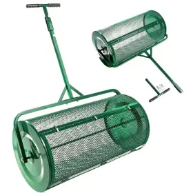 Landzie 313014070052 36 Inch Rub On Spreader Compost Heavy Duty Metal Mesh Basket Push/tow