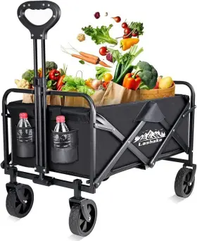 Stchw01 Lashake Collapsible Wagon Carts Foldable Heavy Duty Beach Folding - Scratch And Dent