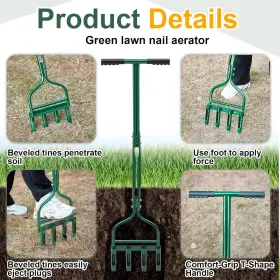 Lasnten 313111946960 Lawn Aerator Tool 42 Inch Manual Core Plug With 4 Slope Top Half #3