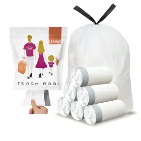 Leamoo 768452200958 2 To 2.6 Gallon Drawstring Trash Bag Small 10 Liter Garbage Bags 90 Count