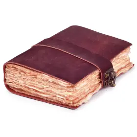 B0f2ylkf16 Leather Village Bound Vintage Journal - Book Of Shadows Fuchsia 10x7 Inch