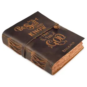 B0fjy6f254 Leather Village Vintage Journal With Psalm 46 10 Verse Inch X7 Embossed
