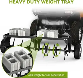 Beyshdtd1o Ledkingdomus 40 Inch 101cm Steel Spike Tow Plug Aerator For Effective Lawn Garden Aerationspike