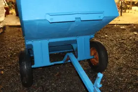 Beyshmi67z Ledkingdomus Dump Cart Tow Behind Lawn 350lb Steel Blue For Tractor And Atv Utv With Wheels #2