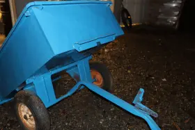 Beyshmi67z Ledkingdomus Dump Cart Tow Behind Lawn 350lb Steel Blue For Tractor And Atv Utv With Wheels