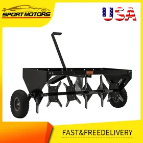 Beyshtyup3 Ledkingdomus 40 Inch Tow Plug Aerator With Universal Hitch For Lawn And Garden Heavy Steel