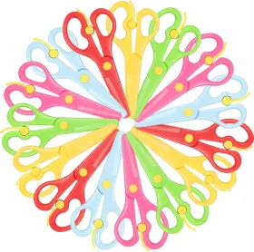 Leinuosen-scissors-01 Leinuosen 15 Pieces Preschool Training Scissors Plastic Anti-pinch Safety Scisso