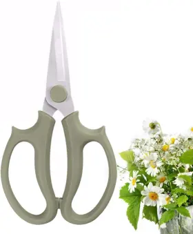Green2 Leize Flower Scissors Premium Thickened Stainless Steel Grey Green Slender