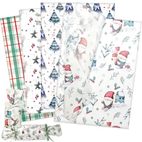 B0fkz7w2v4 Liapawpaw 60 Sheets Christmas Tissue Paper - Winter Gnomes Trees Plaid Holly