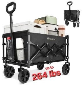 Rbw100l Liapott Wagons Carts Foldable - Collapsible With Wheels Utility Holds Up To 264 Lbs