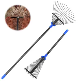 18chisslyp-sls Lilyvane Garden Leaf Rake With Expandable Head From 9.5 Inch To 17 Collapsible Lawn