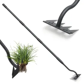 Gecaopa4chi-msh-3jie Lilyvane Manual Weeder Tool 4 Tines Garden Weeding Rake With Sharp Blade 55 Inch Long