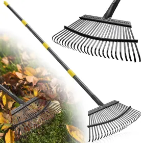 Luoyepa25chi-huizhou-6ft Lilyvane Rake For Leaves Heavy Duty Metal Leaf With 25 Tines- 18 Inch Wide Head 79 S