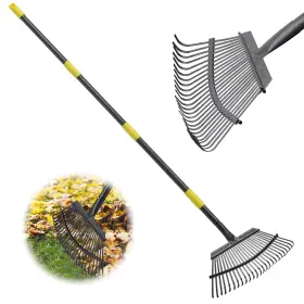 Luoyepa25chi-lwlj-hz-5ft Lilyvane Rake 65 Inch Long Garden 25 Tines 18 Wide Heavy Duty Metal Leaf Rakes