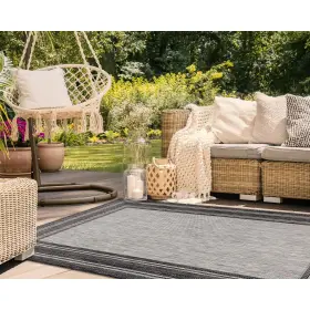 4ft11 Liora Manne 087215547810 Multi Border Black Indoor/outdoor Rug 3ft3 Inch X