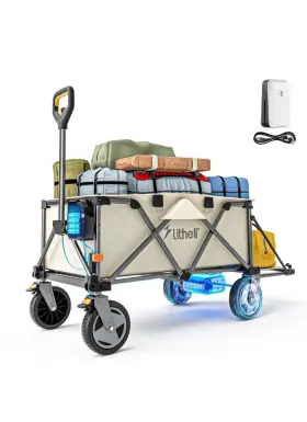 U20hw01-0a115 Litheli Electric Utility Wagon Cart 200l Capacity 300 Lbs Foldable Heavy-duty