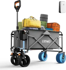 U20oe02-1a111 Litheli Electric Folding Utility Wagon Cart All-terrain Portable Powered With