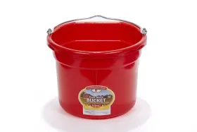 Little Giant P8fbreda Flat Back Plastic Animal Feed Bucket With Met