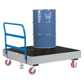 Ssb-5151-6py-fl Little Giant Four Drum Spill Platfrm Cart 15-1/2in H