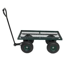 Liveditor 698459620254 Garden Iron Wood Four Wheel Square Wagon Green