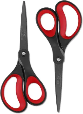 Livingo 721968264289 2 Pack 8 Inch Titanium Non-stick Scissors Red/black