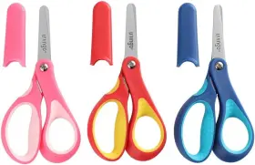 Livingo 721968264449 5 Inch Small School Student Blunt Kids Craft Scissors Pink/red/blue