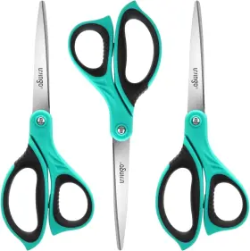 Rz02-b Livingo Scissors All Purpose Heavy Duty - 3 Pack 8.5 Inch Blue Sharp Shears