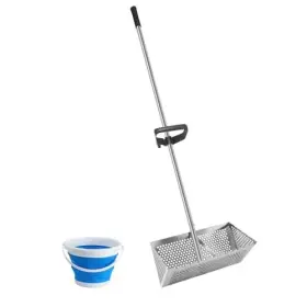 Lmrxofe 053701192338 Sand Flea Rake 304 Stainless Steel Detachable 47-inch Long Handle Fishing-gra