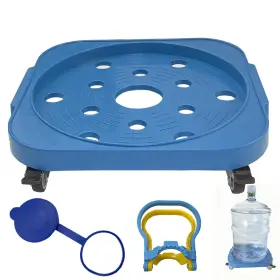 Loadfizz 0001-2 11 Inch 5-gallon Water Bottle Jug Caddy With 4 Rolling Swivel Casters - Blue