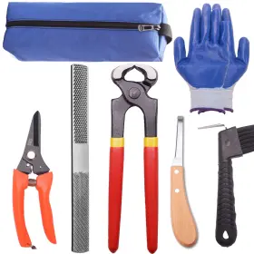 Loaged 331632989090 8 Inch Farrier Tool Kits 7 Piece Mini Rasp Hoof File Goat Pig Equine Metal